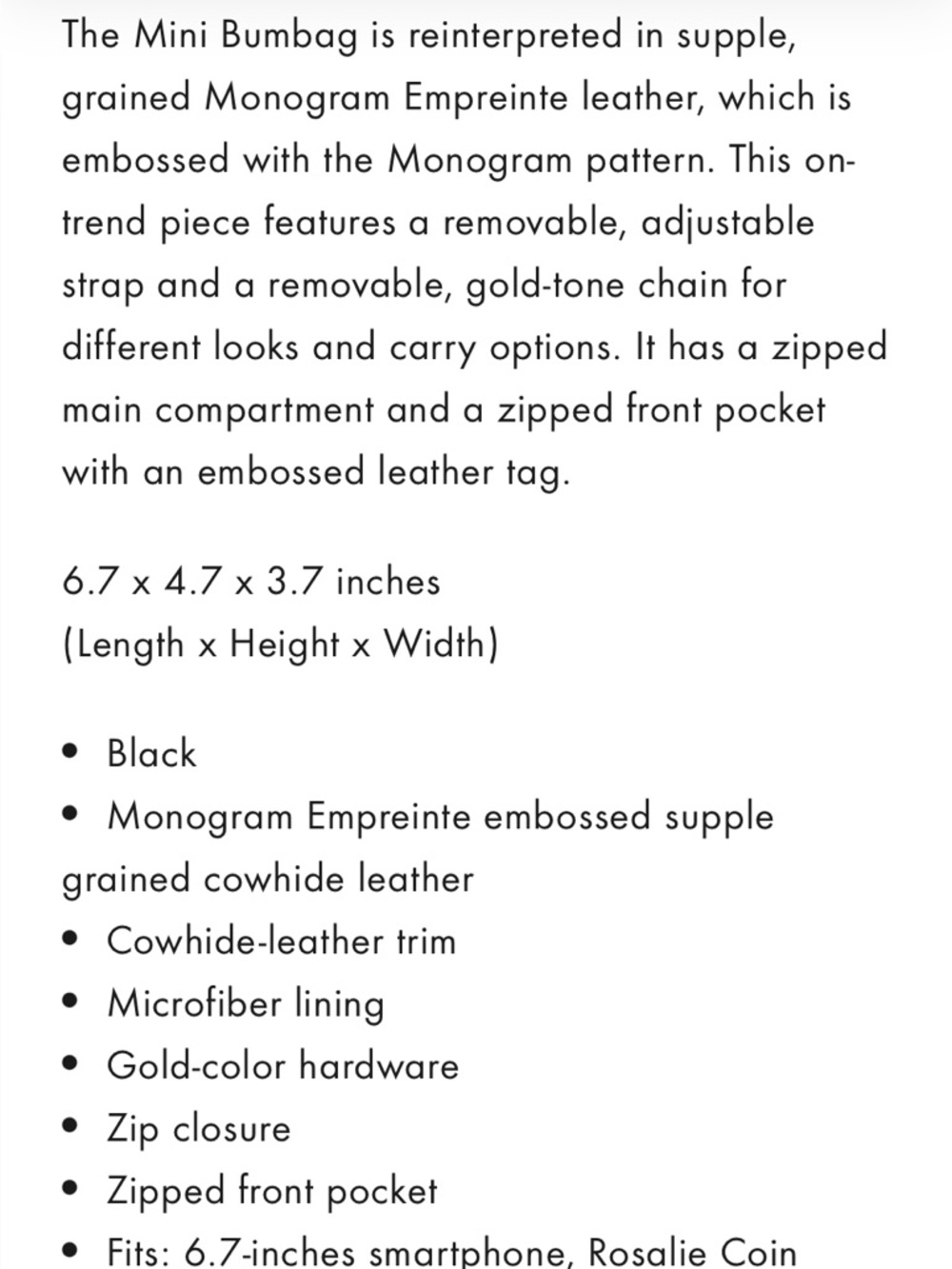 🌟💫 EUC! Louis Vuitton Black Leather Crossbody Belt Bag Gold Chain - Picture 10 of 11